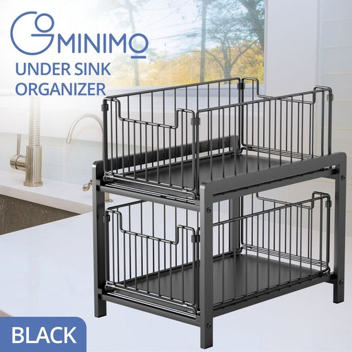 GOMINIMO Under Sink Organizer Pull Out Sliding Drawer Cabinets