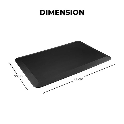 GOMINIMO 1 Pcs Anti Fatigue Floor Mat Easy to Clean, Slip-Resistant, Waterproof, Comfortable Foam, High-Quality PVC Black