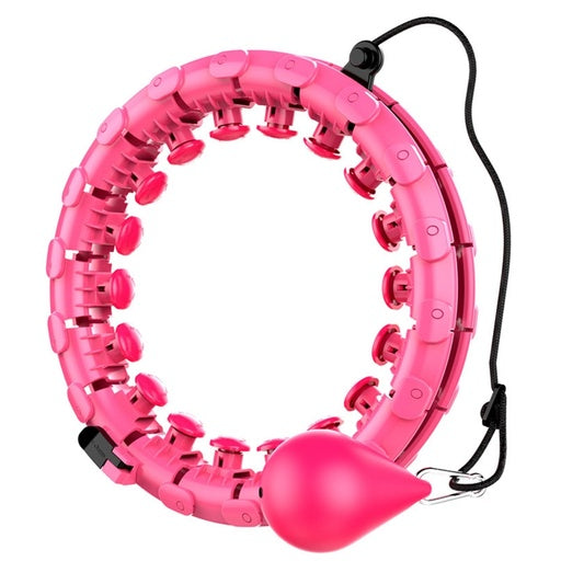 VERPEAK Weighted Hula Hoop with 26 Detachable Knots (Pink)