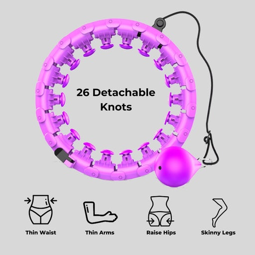 VERPEAK Weighted Hula Hoop with 26 Detachable Knots (Purple)