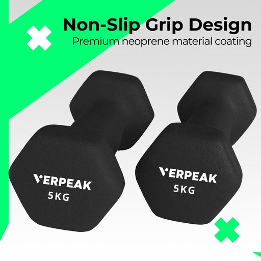 VERPEAK Neoprene 12kg Dumbbell Set (1,2,3kg x 2)