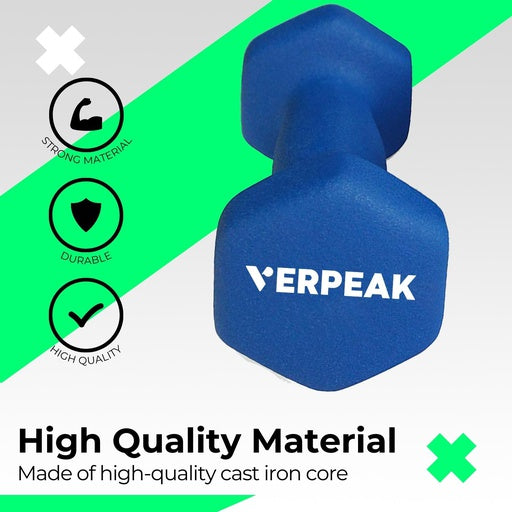 VERPEAK Neoprene 12kg Dumbbell Set (1,2,3kg x 2)