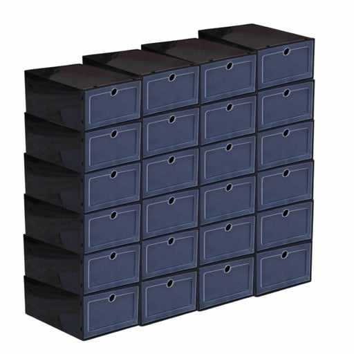 GOMINIMO Plastic Shoe Box 24 PCS Black