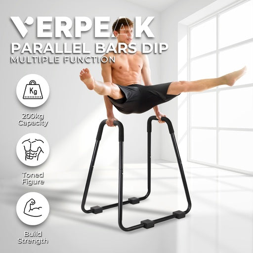 VERPEAK All-in-One Parallel Bars with Dip Station Black